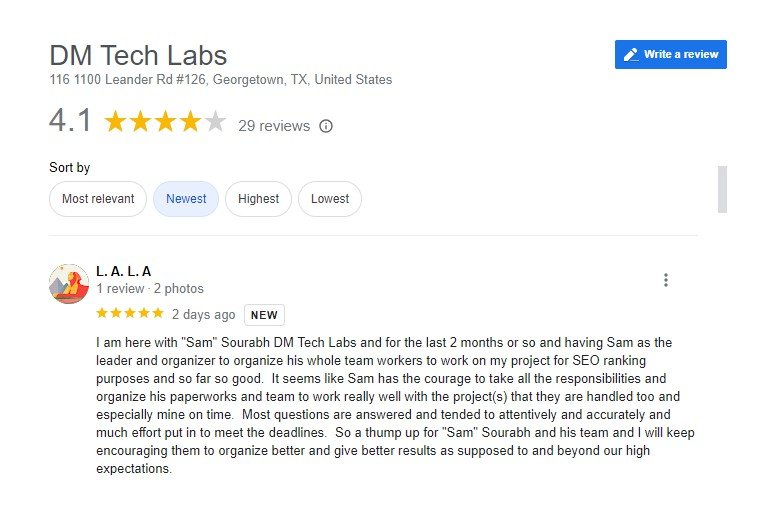 Client Review - Facebook